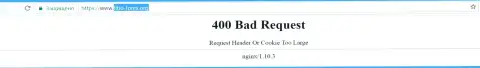 Официальный web-ресурс форекс брокера Фибо-форекс Орг несколько дней вне доступа и показывает - 400 Bad Request (неверный запрос)