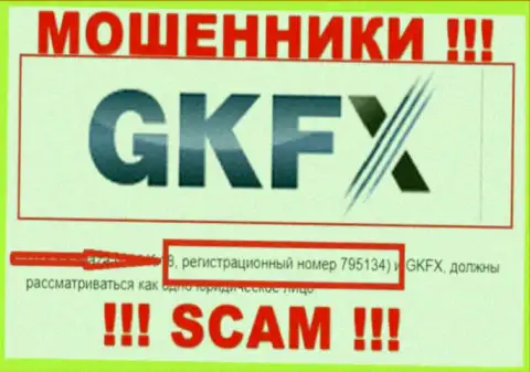 Номер регистрации очередных мошенников интернета компании GKFXECN Com - 795134