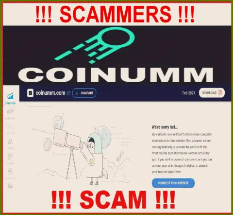 There is no information about Coinumm Com cheaters on similarweb