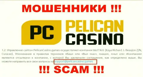 Ни при каких условиях не стоит писать сообщение на почту интернет аферистов Pelican Casino - обуют в миг