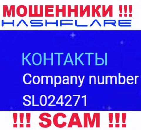 Регистрационный номер, под которым официально зарегистрирована компания HashFlare LP: SL024271