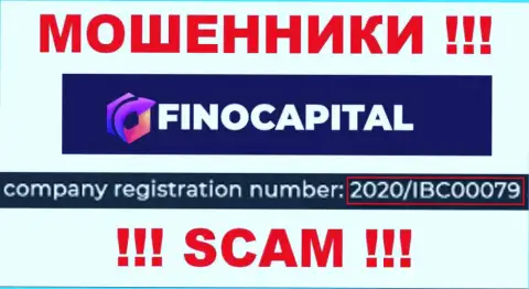 Компания Фино Капитал представила свой номер регистрации у себя на официальном сайте - 2020IBC0007