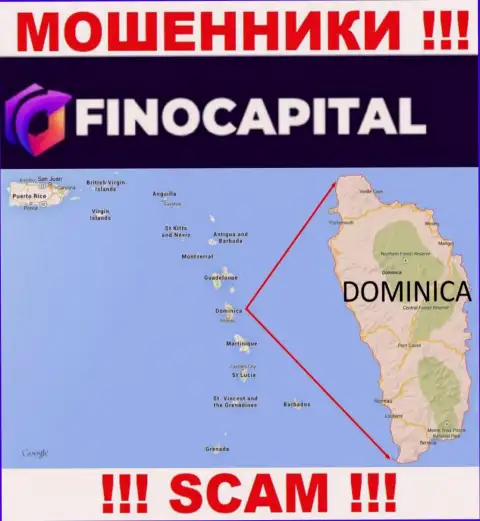 Юридическое место регистрации FinoCapital Io на территории - Dominica