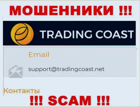 Не советуем писать жуликам Trading-Coast Com на их адрес электронного ящика, можете остаться без накоплений