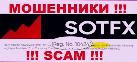 Как представлено на официальном интернет-портале мошенников SotFX: 10424 - это их номер регистрации