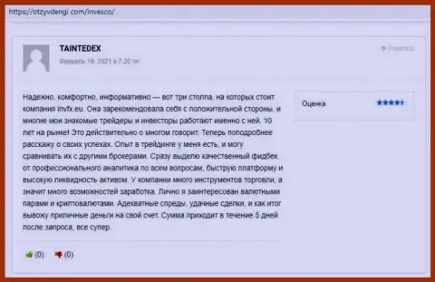 Информационный портал otzyvdengi com опубликовал отзывы игроков о FOREX дилере Invesco Limited