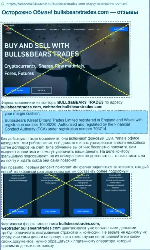 Обзор БуллБеарс Трейдс, который позаимствован на одном из сайтов-отзовиков
