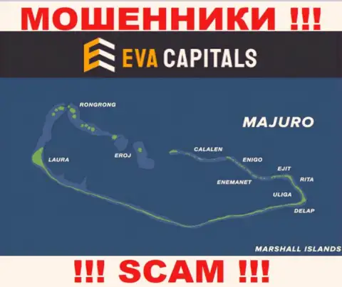 С конторой EvaCapitals Com нельзя иметь дела, адрес регистрации на территории Маджуро, Маршалловы Острова
