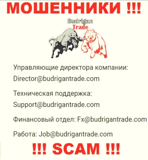 Не пишите на адрес электронного ящика Budrigan Ltd - это мошенники, которые воруют вложения клиентов