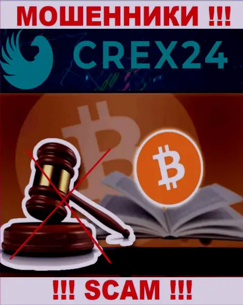 Вообще никто не регулирует деятельность Crex24, следовательно работают противозаконно, не имейте дело с ними