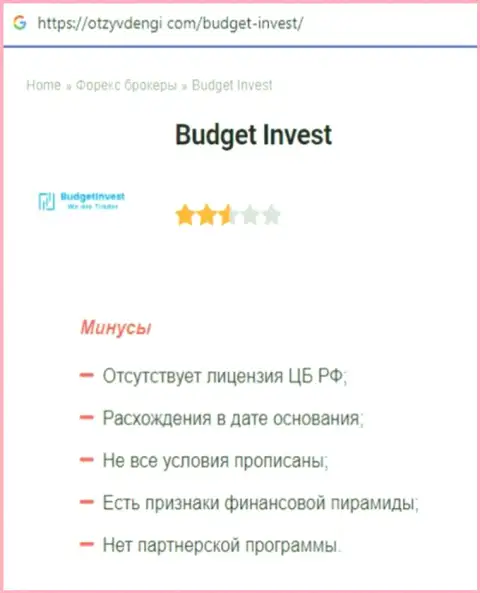 Обзор scam-конторы BudgetInvest Org - это МОШЕННИКИ !!!