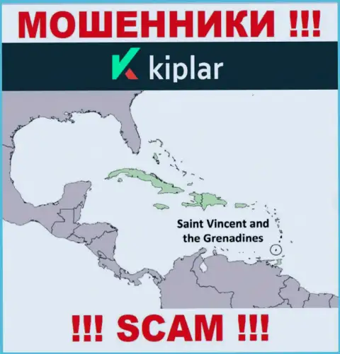 МОШЕННИКИ Kiplar зарегистрированы невероятно далеко, а именно на территории - St. Vincent and the Grenadines
