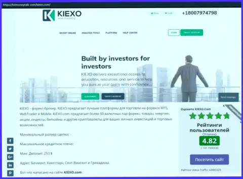 Рейтинг Форекс дилингового центра Kiexo Com, представленный на web-сайте bitmoneytalk com