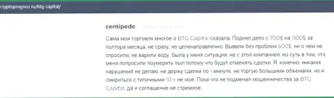 Пользователи представили свое видение о качестве условий совершения сделок брокера BTG-Capital Com на веб-портале cryptoprognoz ru
