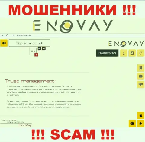 Вид официального сайта неправомерно действующей организации EnoVay Com
