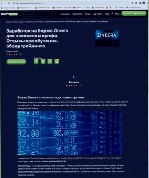 Условия для торговли криптовалютной организации Zinnera на web-сайте trustvipe com