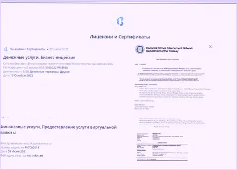 Лицензии и сертификаты, которые имеются у интернет-организации БТЦ Бит