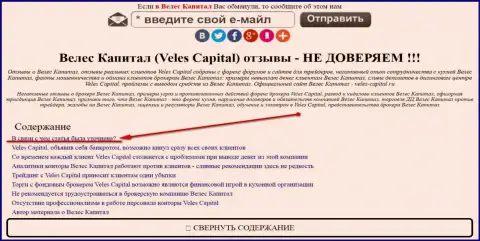 Велес-Капитал Ру можно увидеть в зеркале veles-kapital.com (официальный сайт)